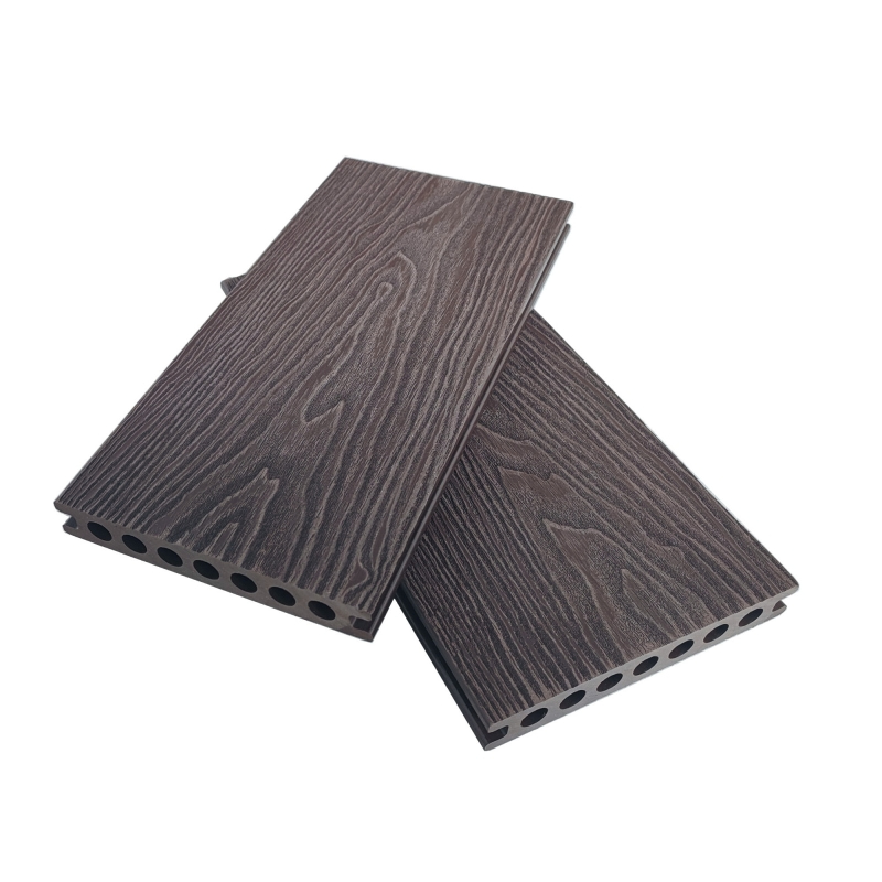 Waterproof and anti-slip 3D embossed WPC composite outdoor decking