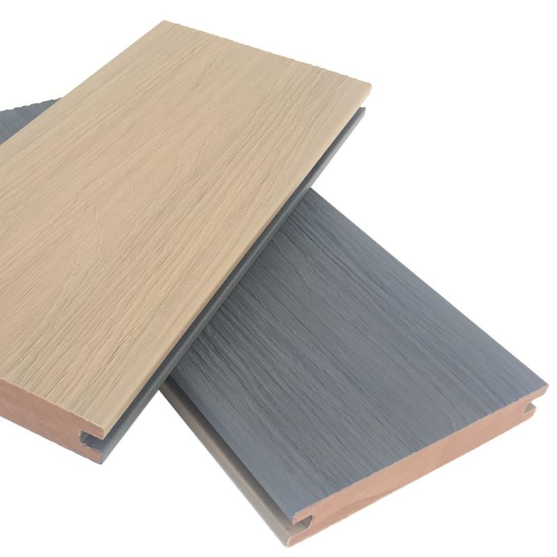 Two-color solid outdoor co-extruded wpc decking