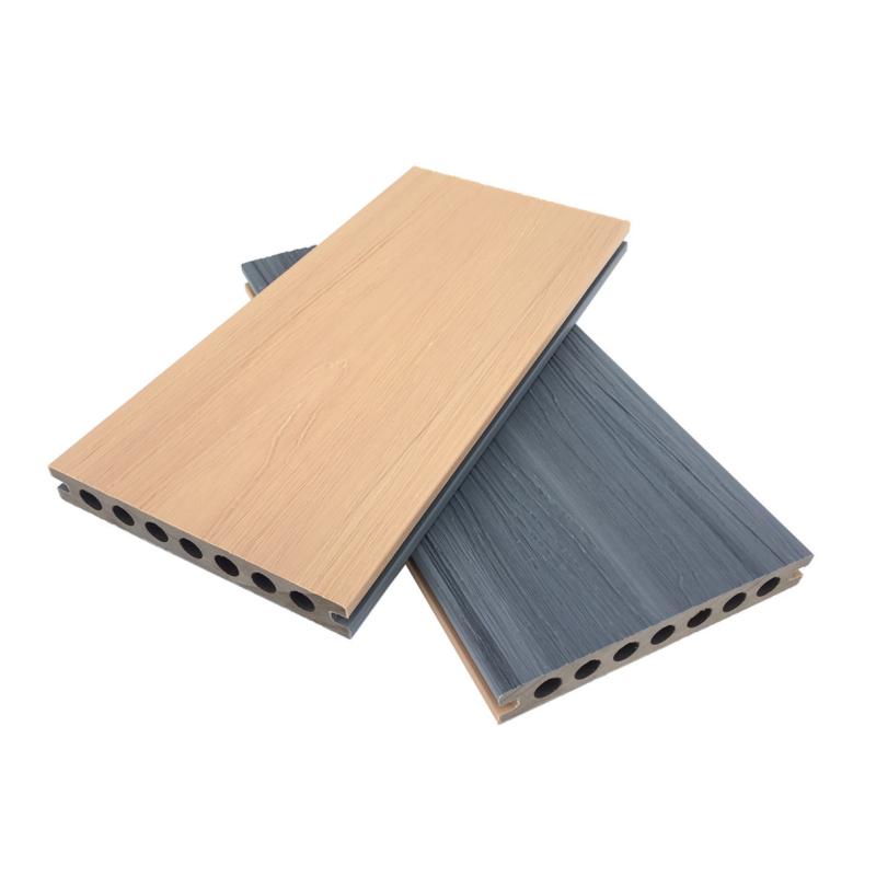 Environmentally friendly co-extruded wpc composite two-color round hole decking