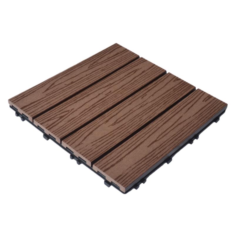 Wood grain composite outdoor wpc floor tiles